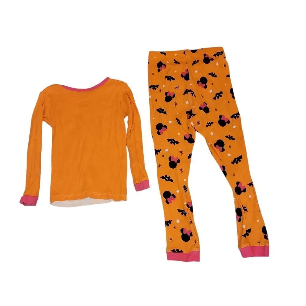 Disney Minnie Mouse Kids Pajama Set - Orange and Pink